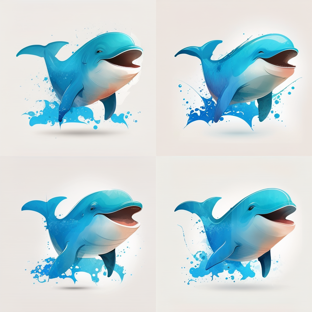 Four options of a dolphin